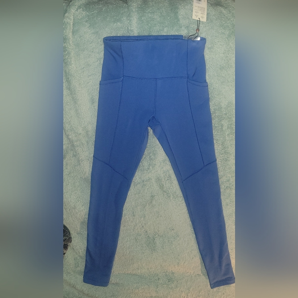 Calia Cold Weather Collection Vibrant Blue Leggings with Side Pockets